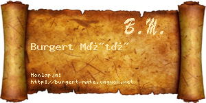 Burgert Máté névjegykártya